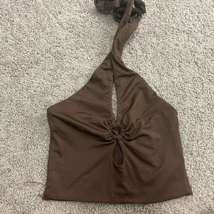 Brown Tie Top